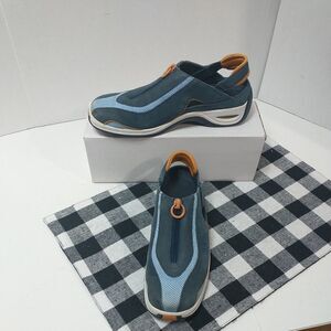 COLE HAAN Women's Blue/Orange Zip Slingback Air Sneakers Size US 6.5B D15149